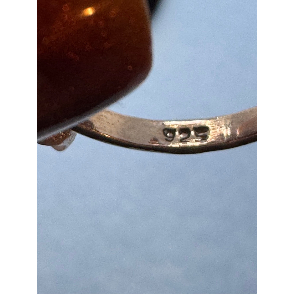 Silver Gray Iridescent Labradorite Ring Size 8 - image 3